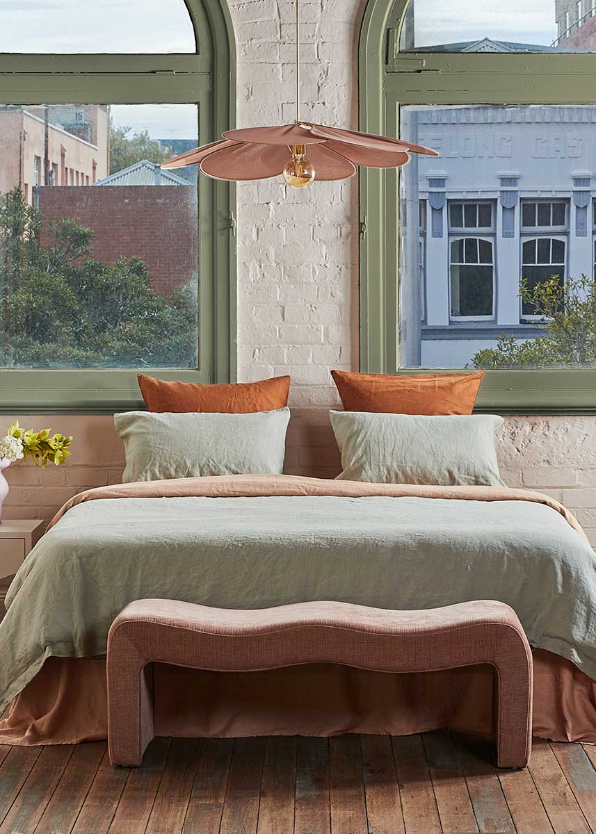 Linen Duvet Cover - Sage Green
