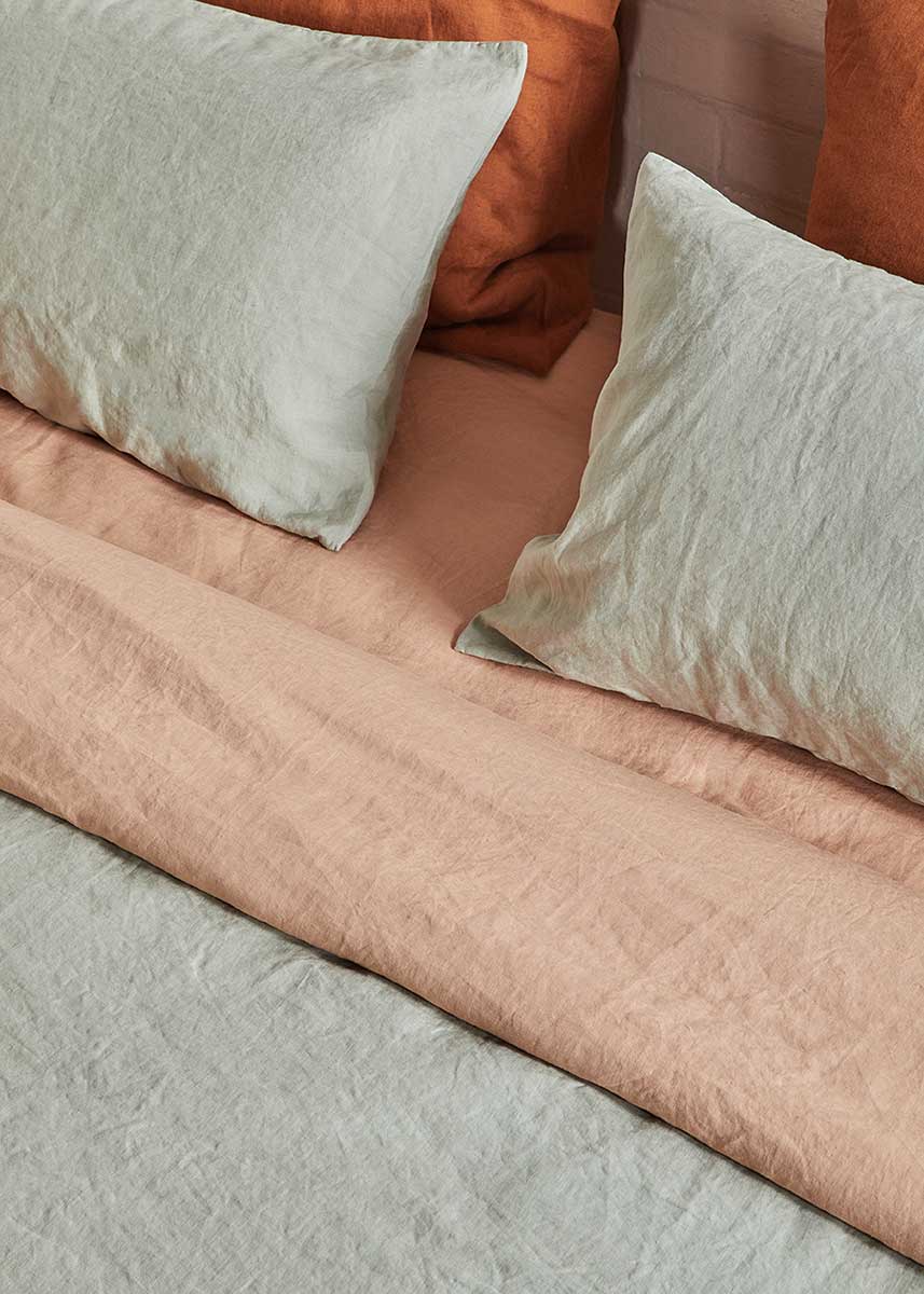Linen Standard Pillowcase Set - Sage Green