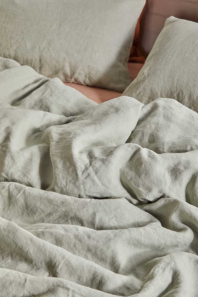Linen Duvet Cover - Sage Green