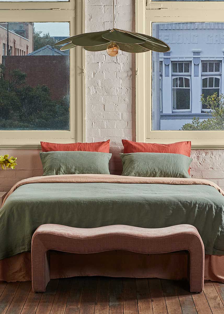 Linen Standard Pillowcase Set - Khaki