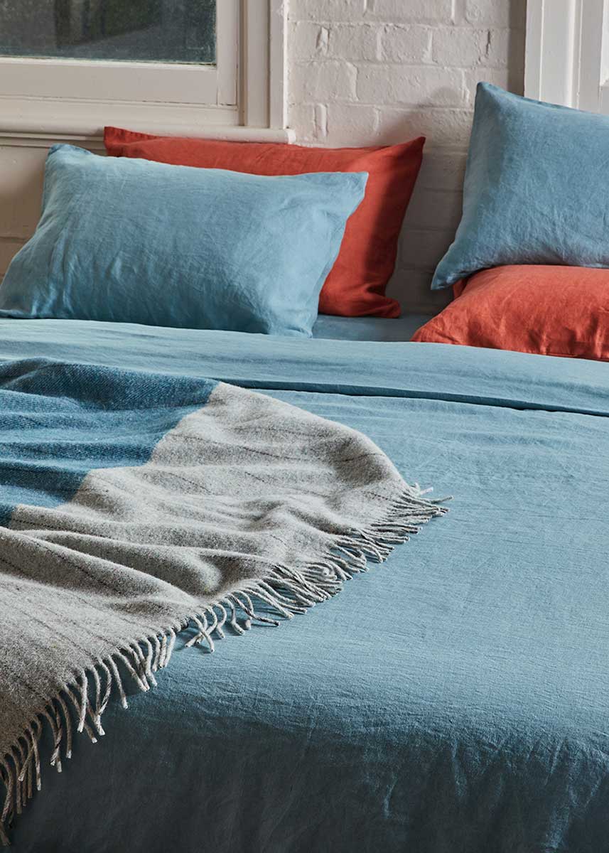 Linen Standard Pillowcase Set - Dusty Blue