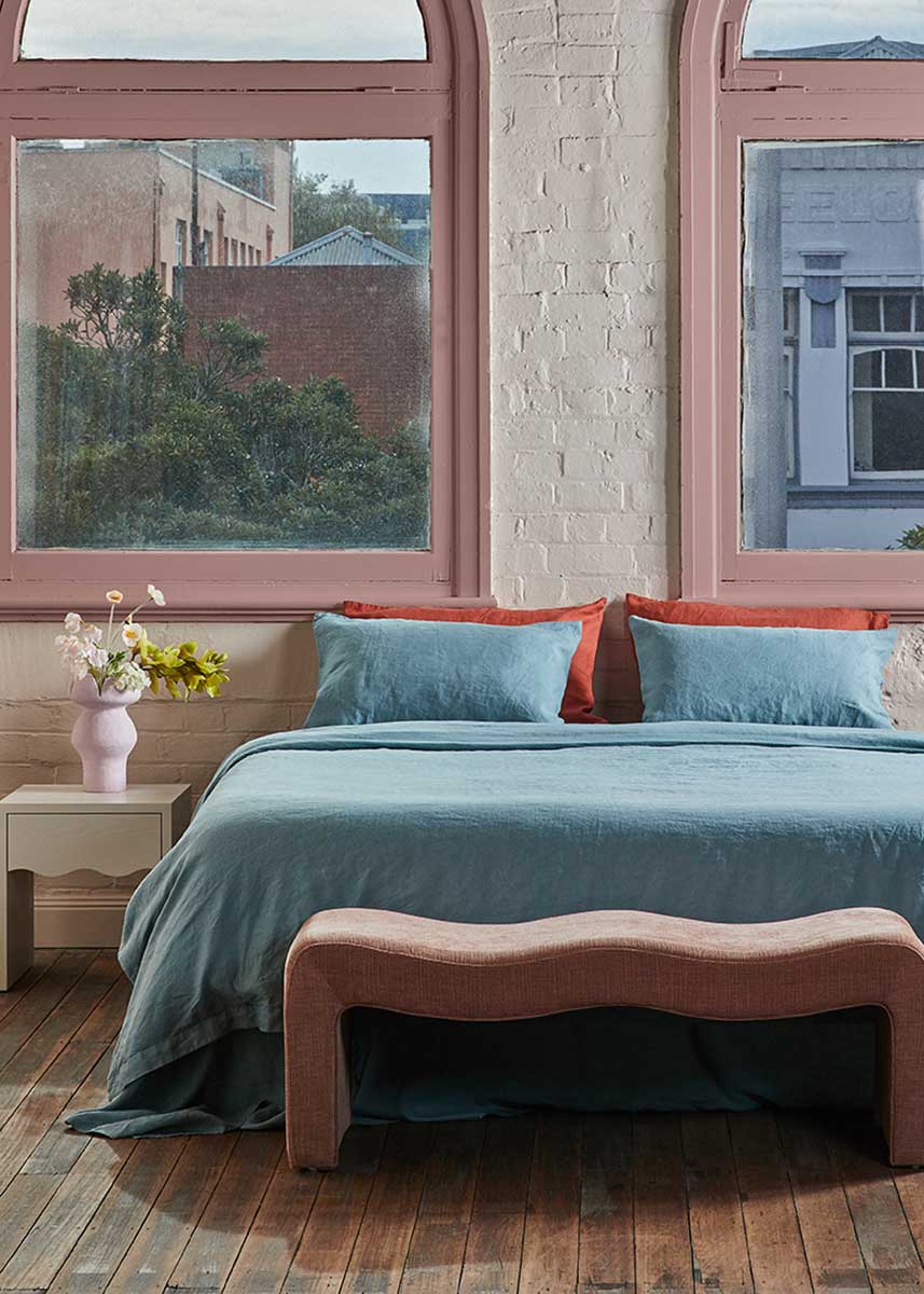 Linen Standard Pillowcase Set - Dusty Blue