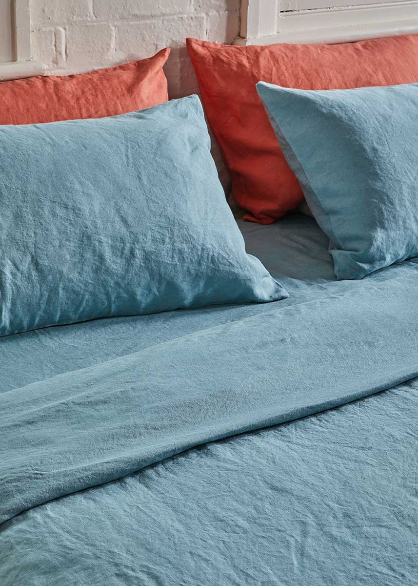 Linen Duvet Cover - Dusty Blue