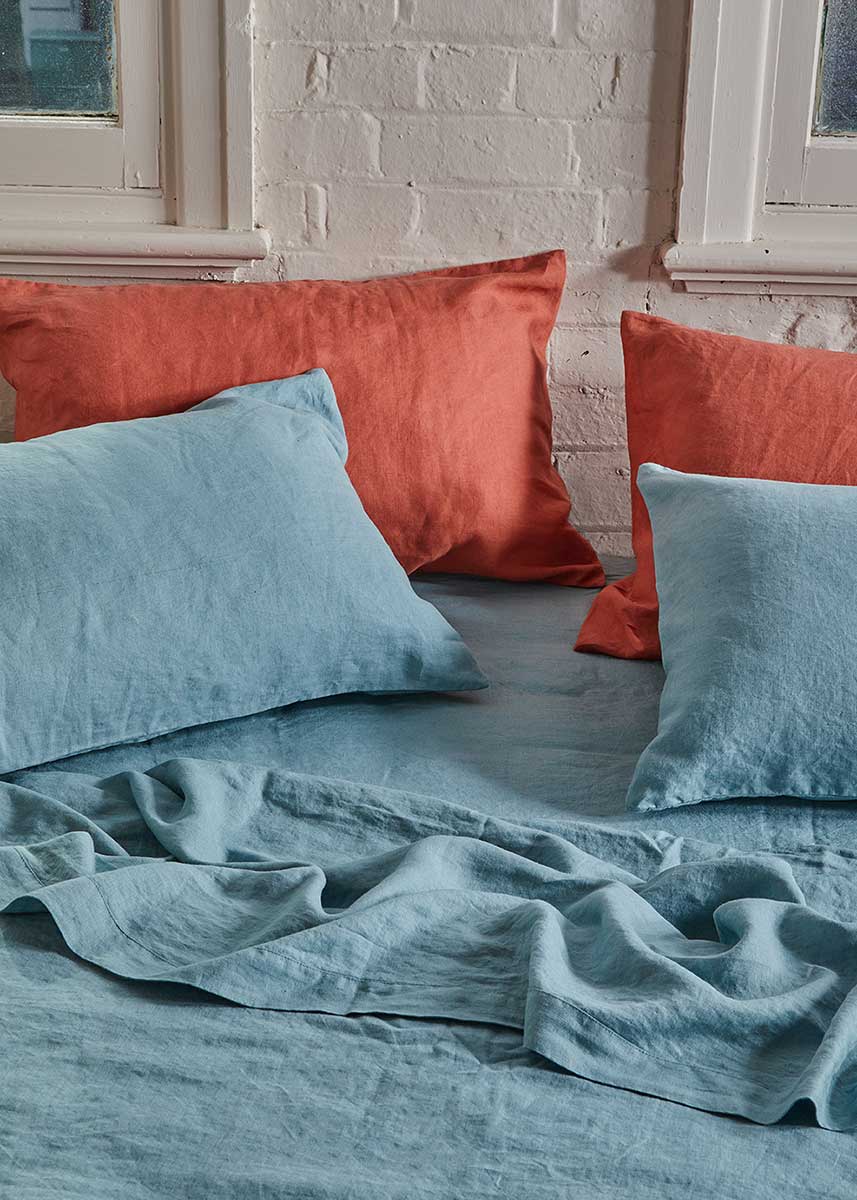 Linen Standard Pillowcase Set - Dusty Blue
