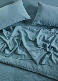 Linen Fitted Sheet - Dusty Blue-Bedding-Greenhouse-Greenhouse Interiors Pty Ltd