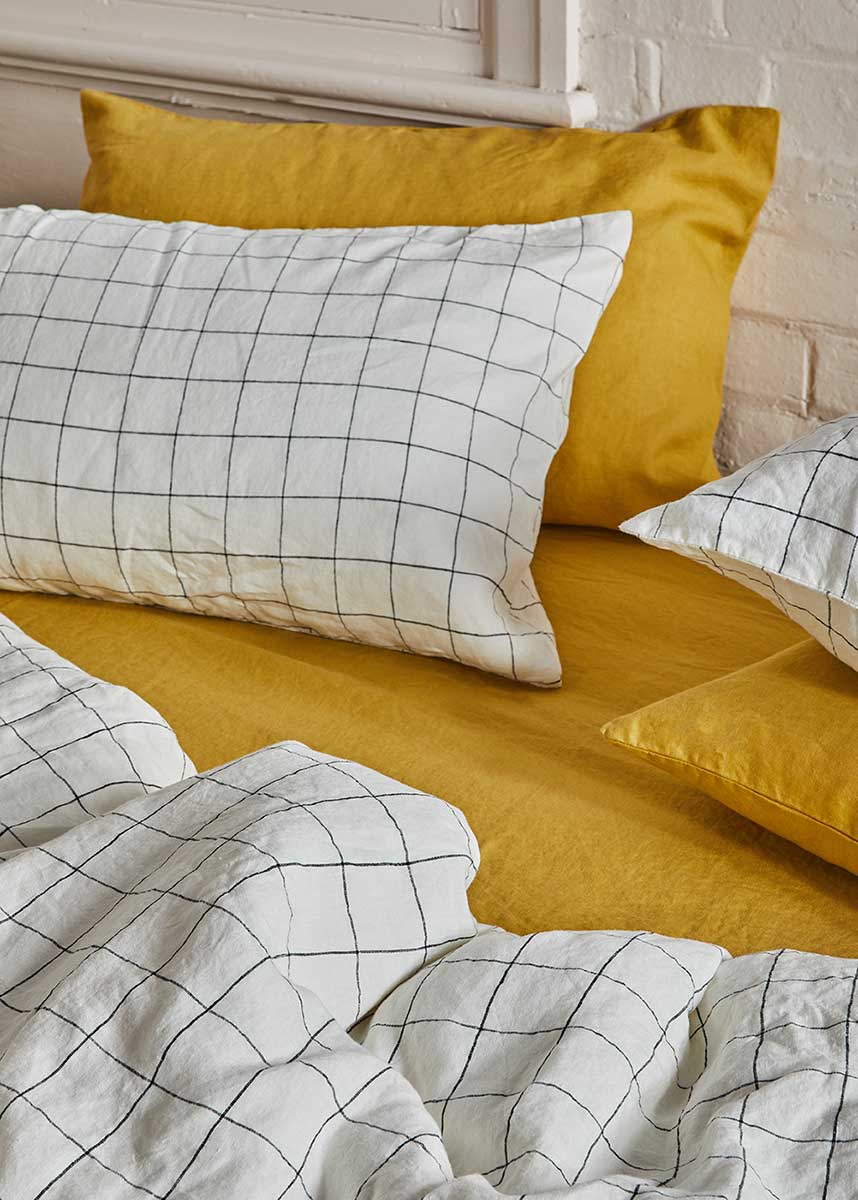 Linen Standard Pillowcase Set - Ochre