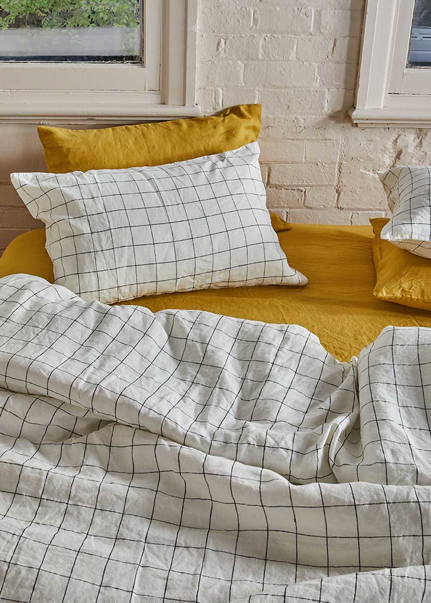 Linen Standard Pillowcase Set - Ochre