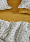 Linen Fitted Sheet - Ochre-Bedding-Greenhouse-Greenhouse Interiors Pty Ltd