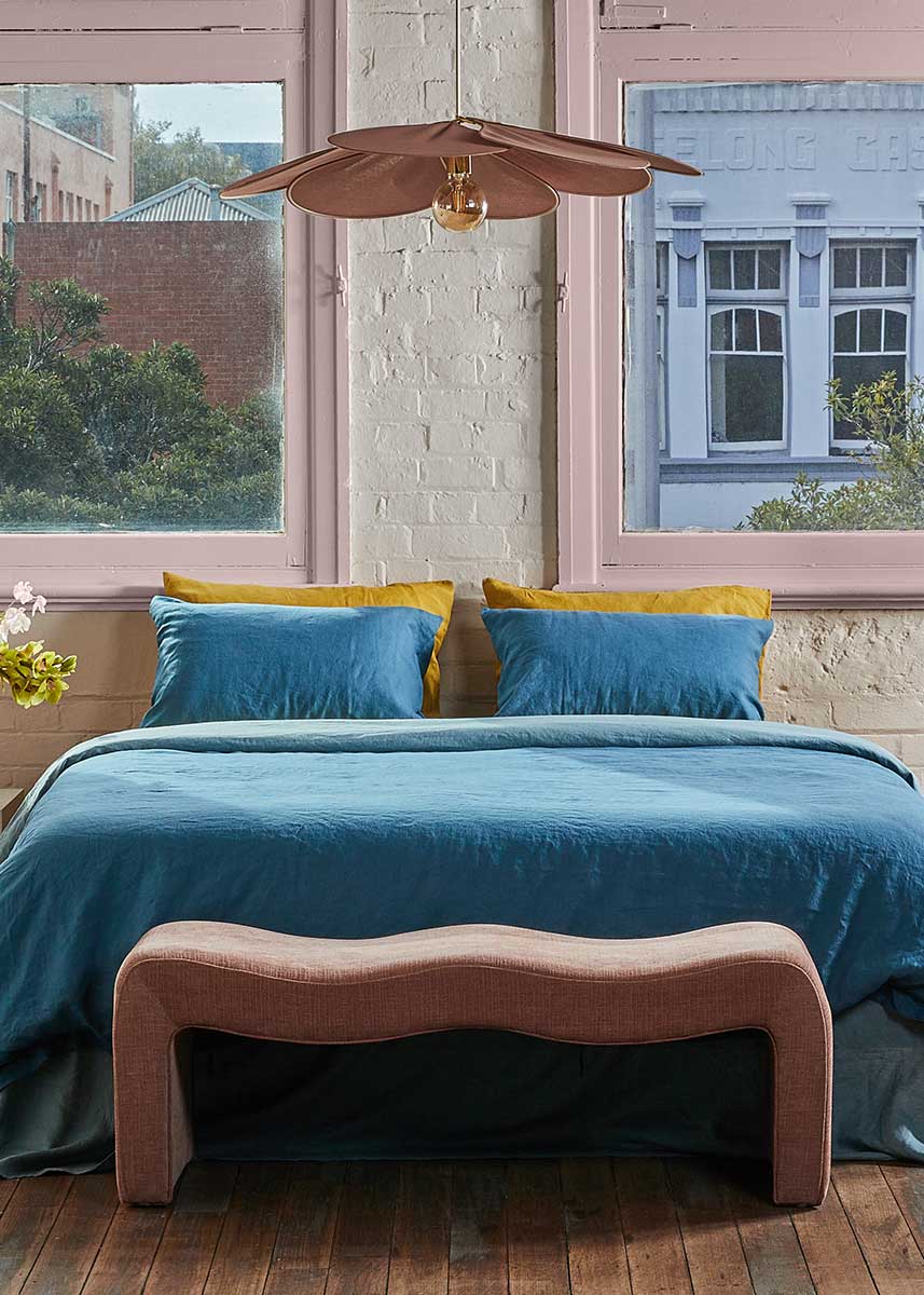 Linen Standard Pillowcase Set - Legion Blue
