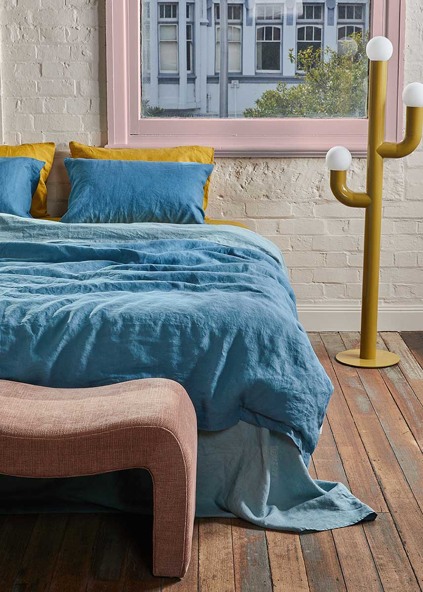 Linen Standard Pillowcase Set - Legion Blue