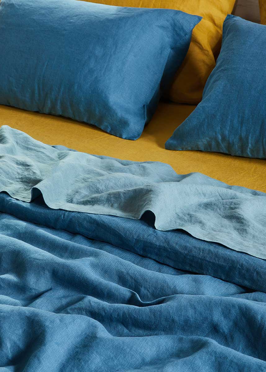 Linen Standard Pillowcase Set - Legion Blue