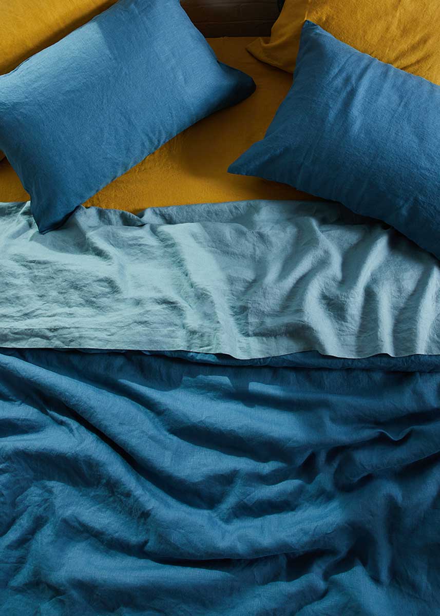 Linen Standard Pillowcase Set - Legion Blue