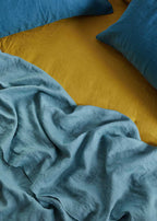 Linen Flat Sheet - Dusty Blue
