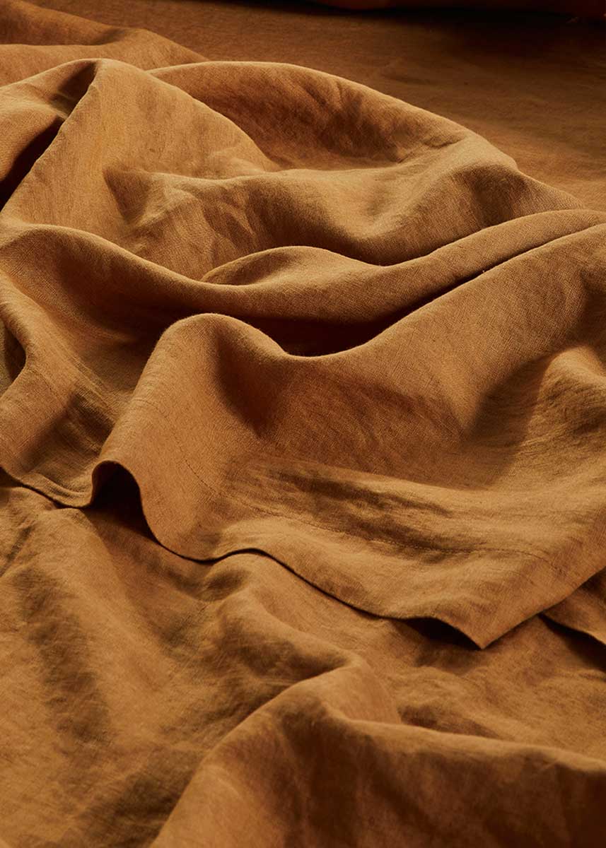 Linen Flat Sheet - Ginger