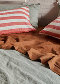 Linen Standard Pillowcase Set - Wide Rose Stripes-Bedding-Greenhouse-Greenhouse Interiors Pty Ltd