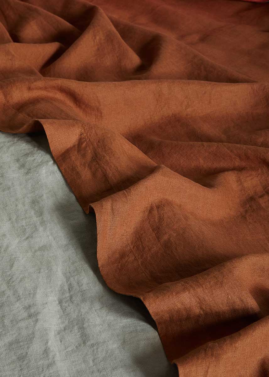 Linen Flat Sheet - Toffee