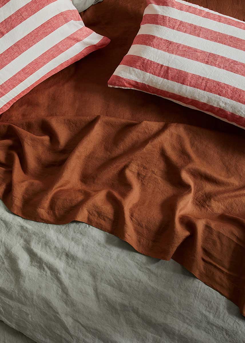 Linen Flat Sheet - Toffee
