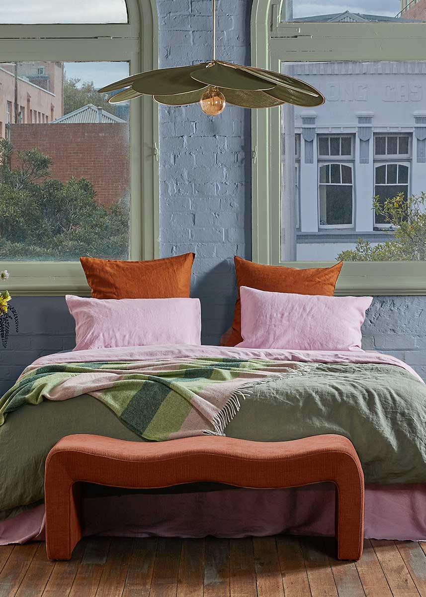 Linen Fitted Sheet - Lilac