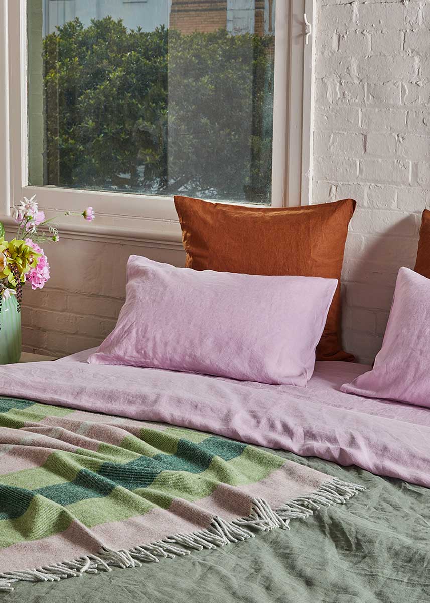 Linen Flat Sheet - Lilac