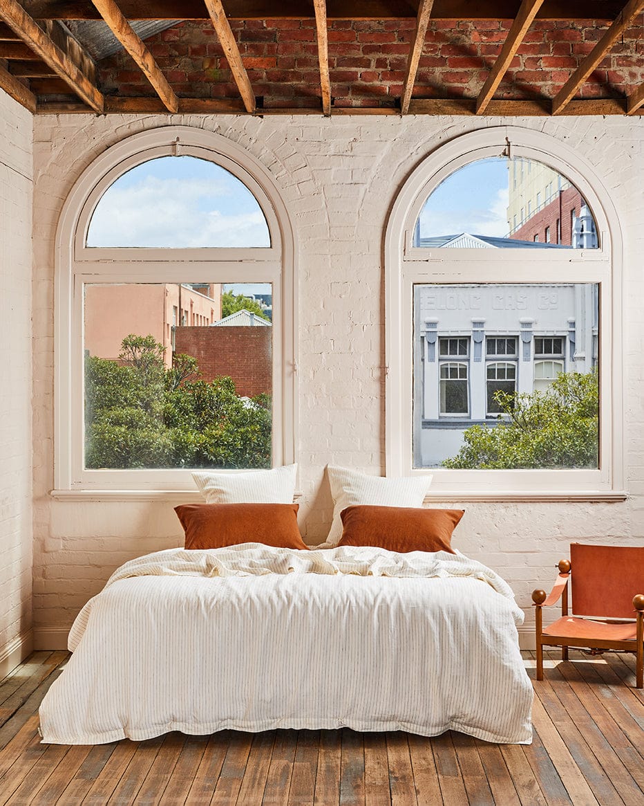 Linen Standard Pillowcase Set - Tobacco