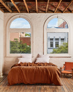 Ginger Pinstripe – Linen Euro Pillowcase Set