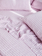 Lilac Gingham – Linen Euro Pillowcase Set