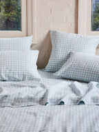 Blue Gingham – Linen Pillowcase Set