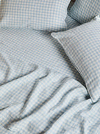 Blue Gingham – Linen Fitted Sheet