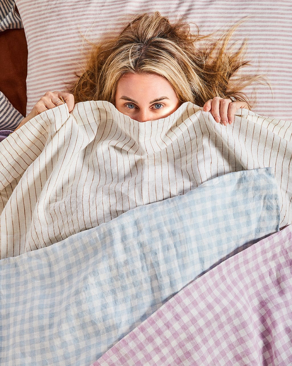 Pink Stripes – Linen Pillowcase Set