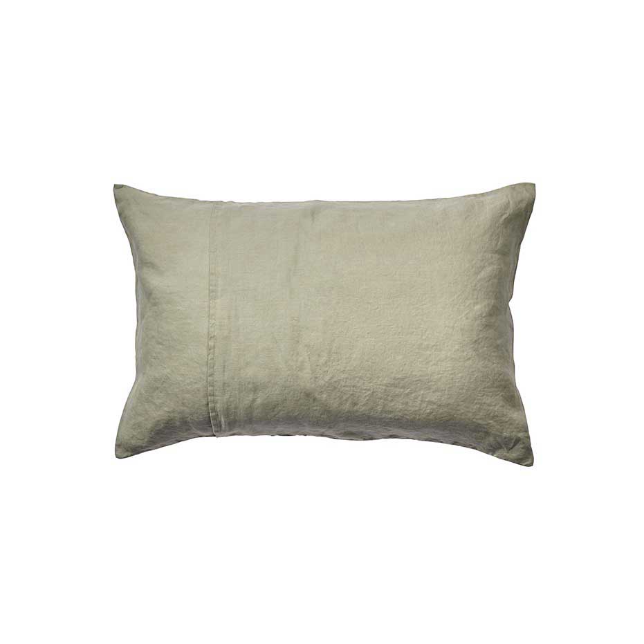 Linen Standard Pillowcase Set - Sage Green