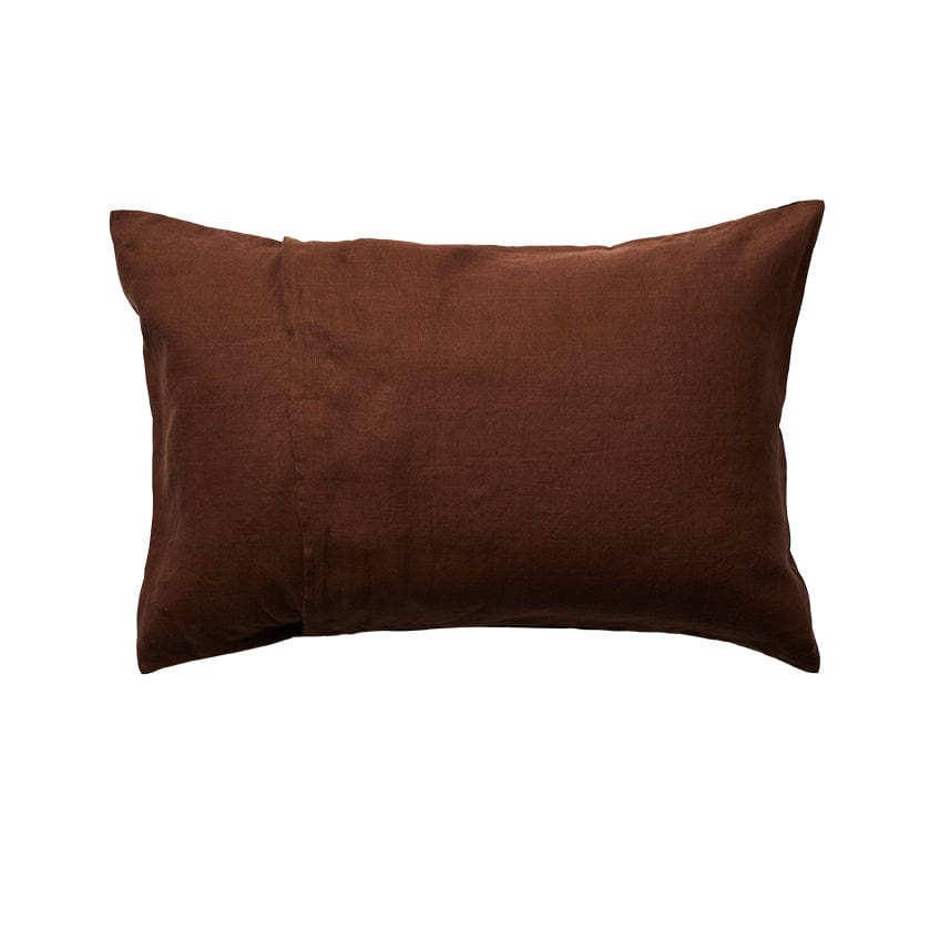 Linen Standard Pillowcase Set - Cocoa