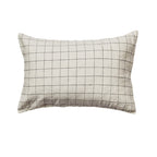 Linen Standard Pillowcase Set - Black Grid