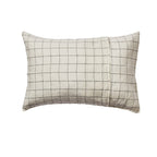 Linen Standard Pillowcase Set - Black Grid