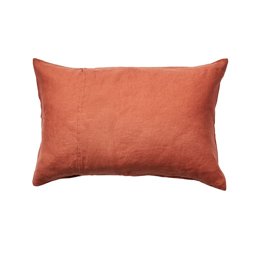 Linen Standard Pillowcase Set - Burnt Ochre