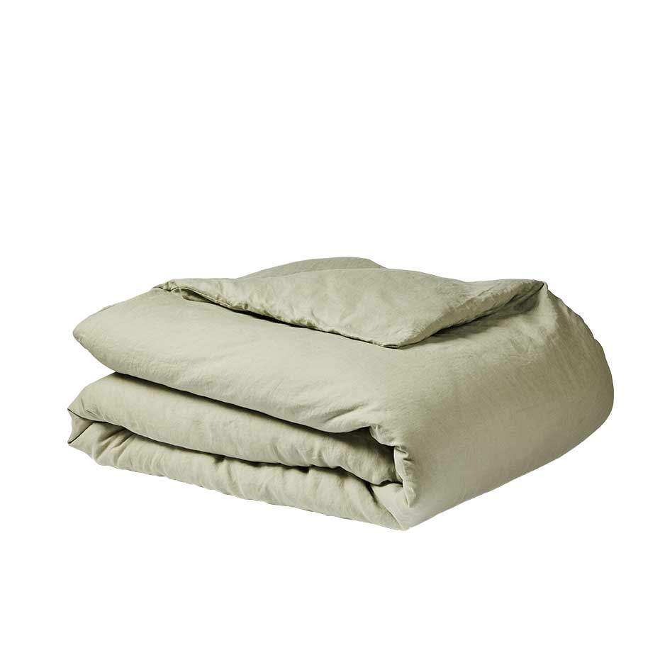 Linen Duvet Cover - Sage Green