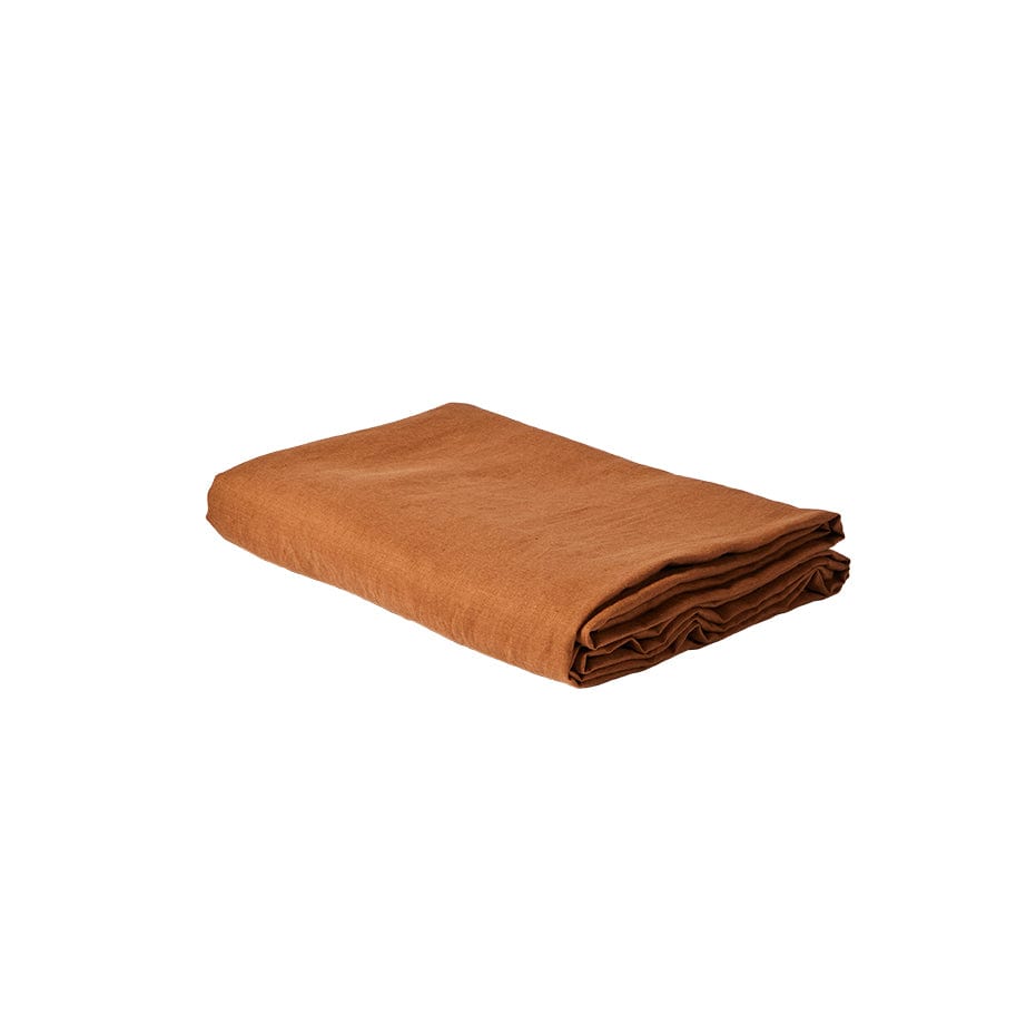 Linen Fitted Sheet - Toffee