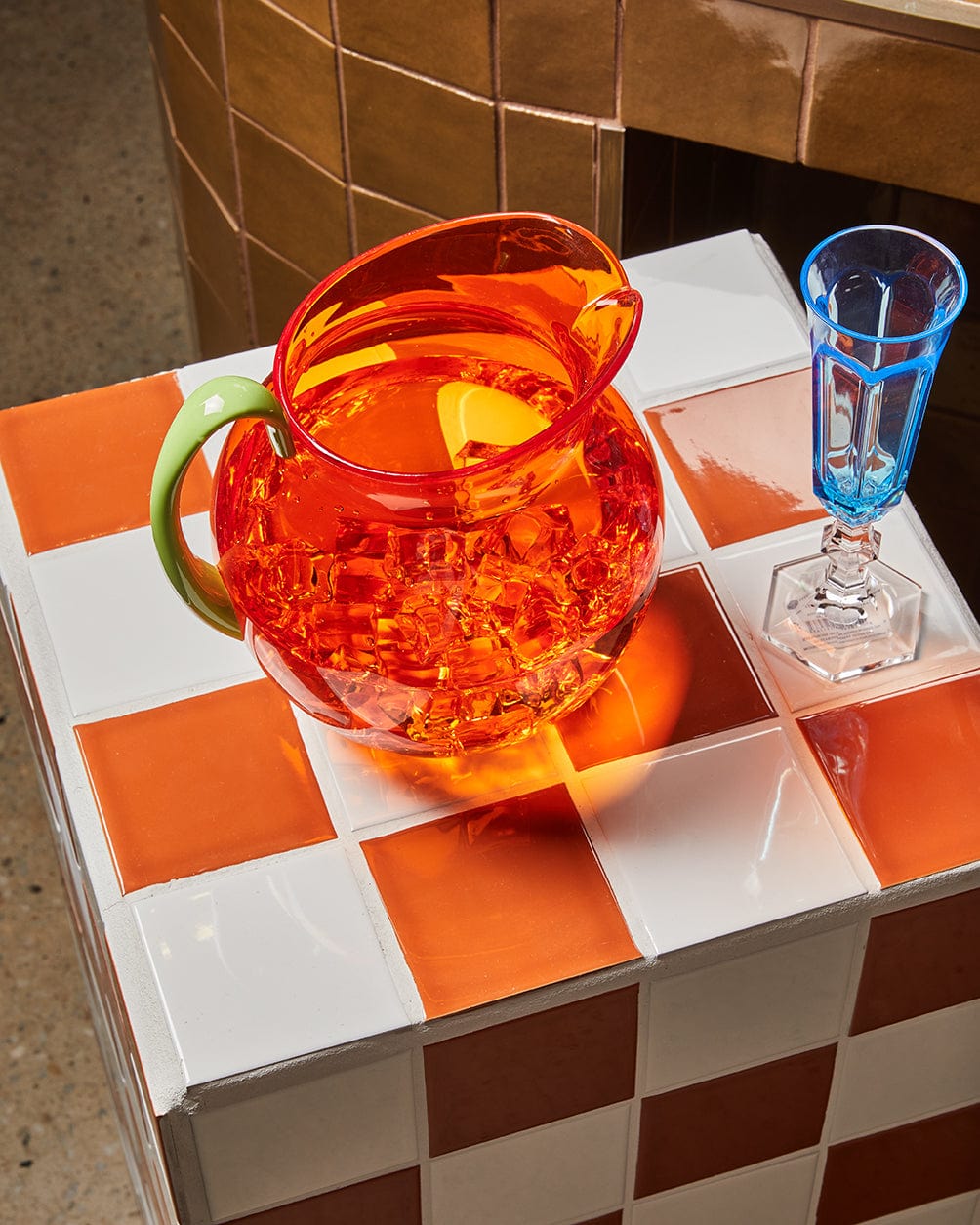 Mario Luca Giusti Pitcher Palla - Orange and Green-Kitchenware-Mario Luca Giusti-Greenhouse Interiors Pty Ltd