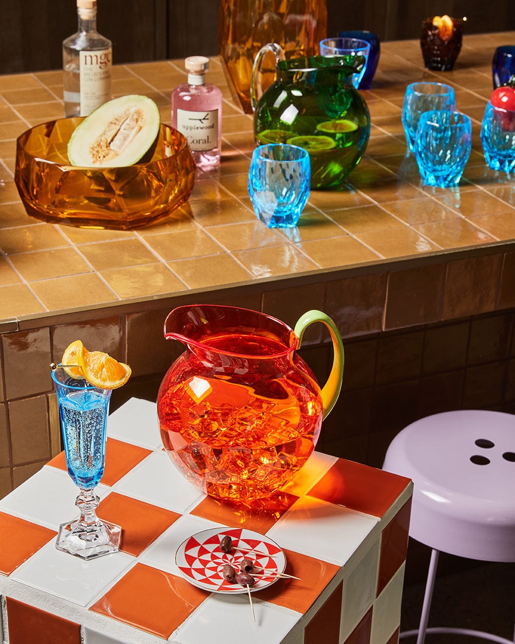 Mario Luca Giusti Pitcher Palla - Orange and Green-Kitchenware-Mario Luca Giusti-Greenhouse Interiors Pty Ltd