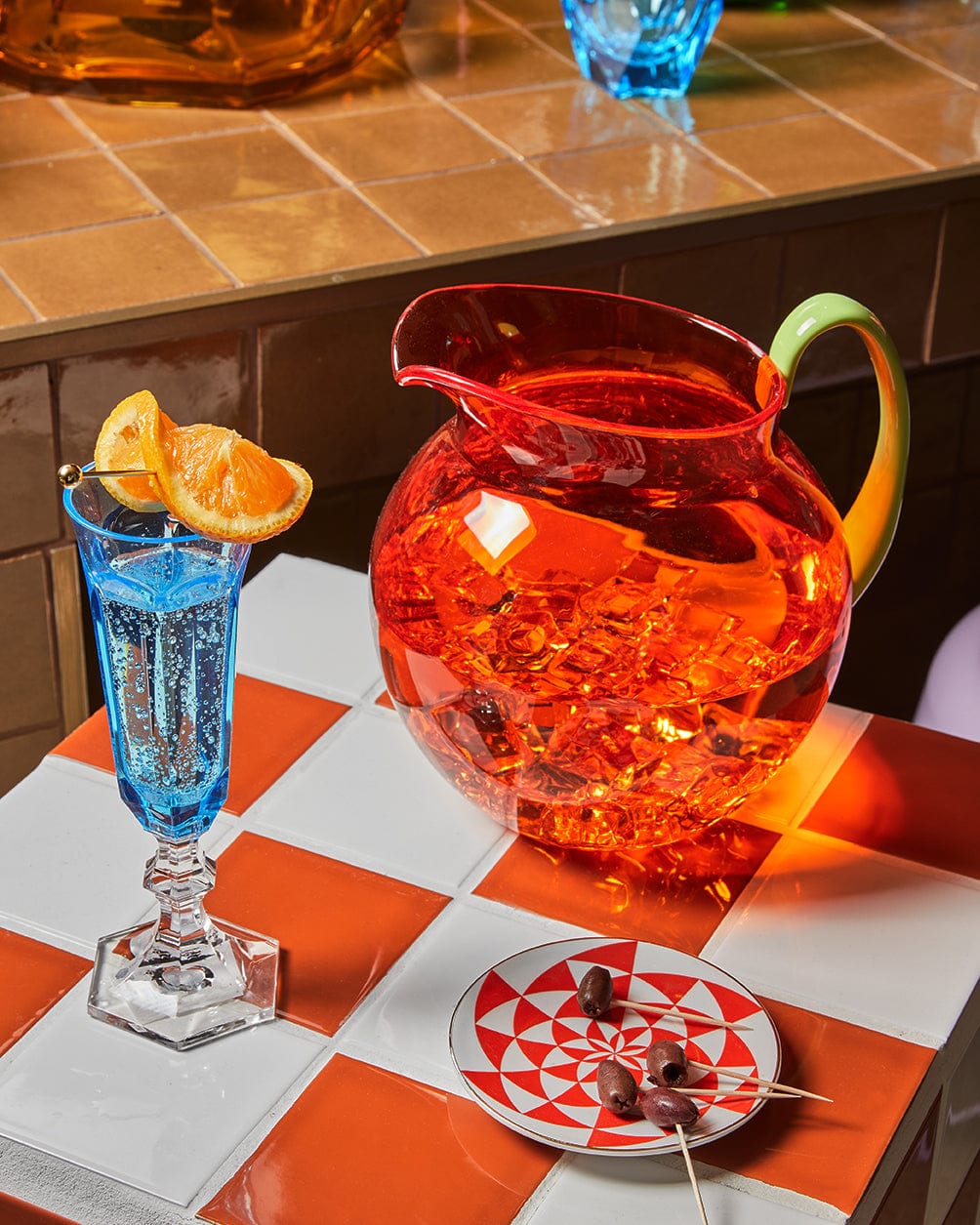 Mario Luca Giusti Pitcher Palla - Orange and Green-Kitchenware-Mario Luca Giusti-Greenhouse Interiors Pty Ltd