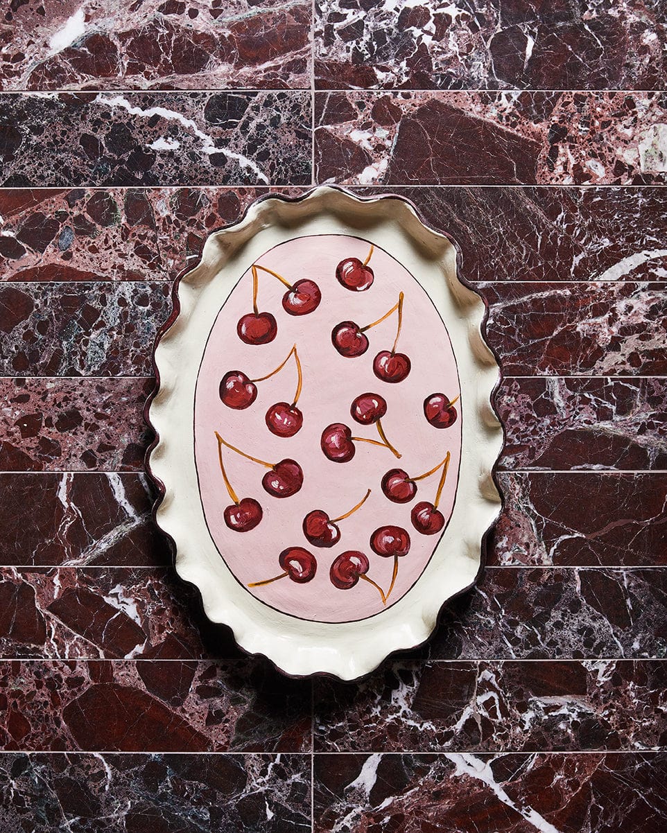 Ceramic Platter - Cherries