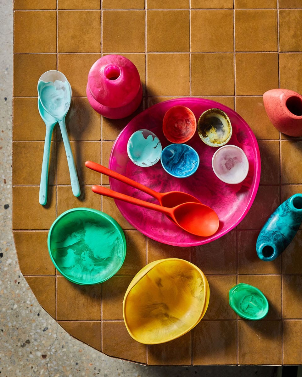 Resin Flow Soy Dish - Malachite