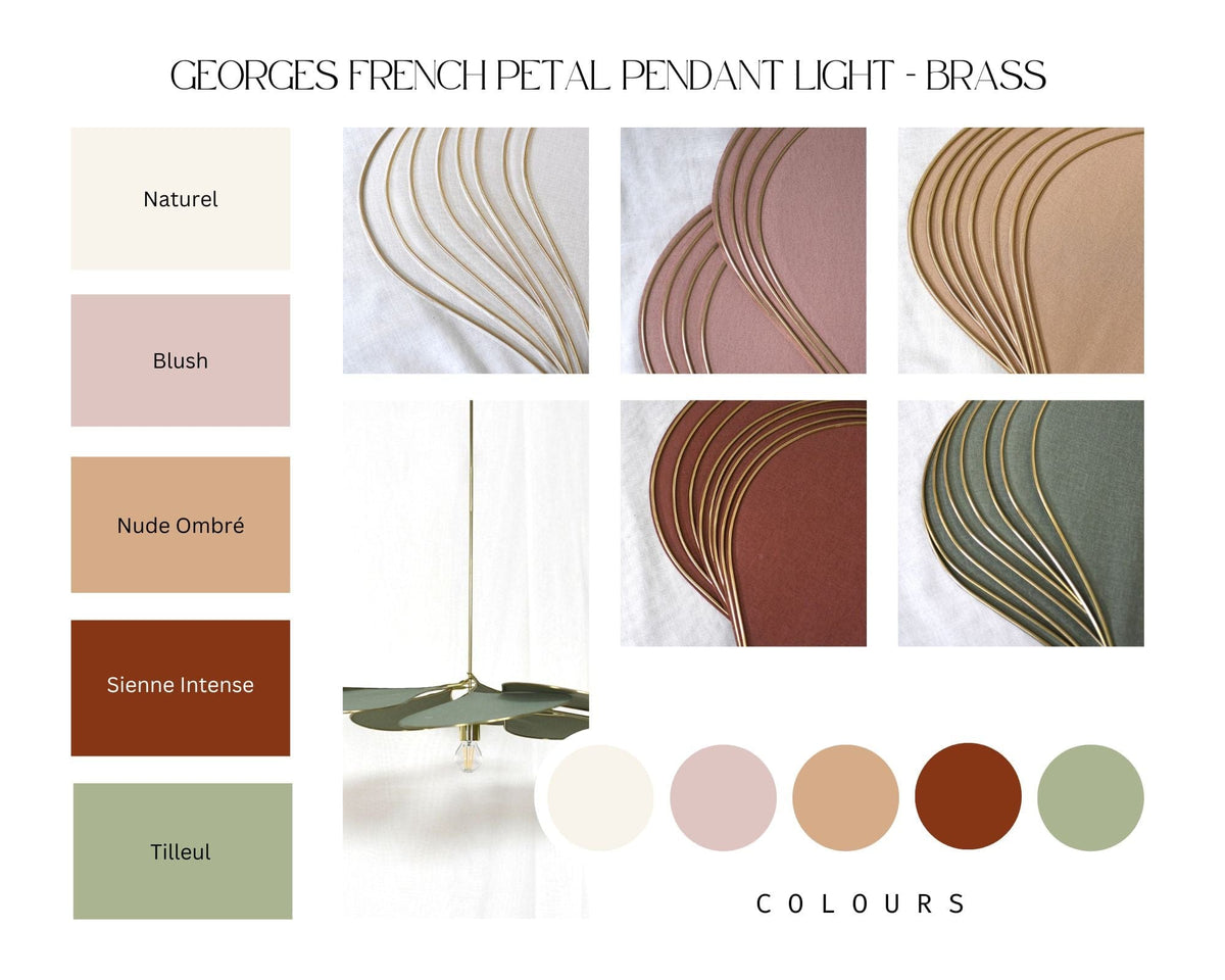 Georges French Petal Pendant Light - Brass