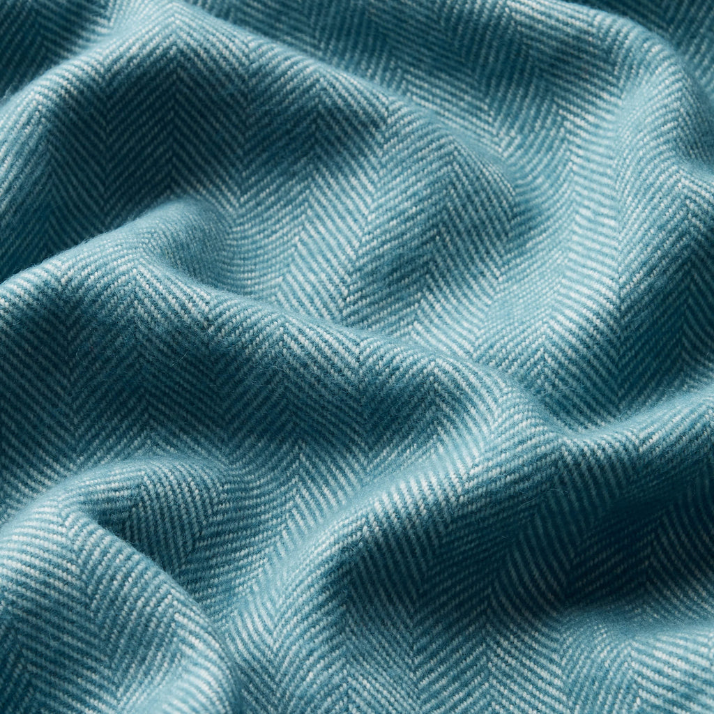 Herringbone Throw in Indian Teal