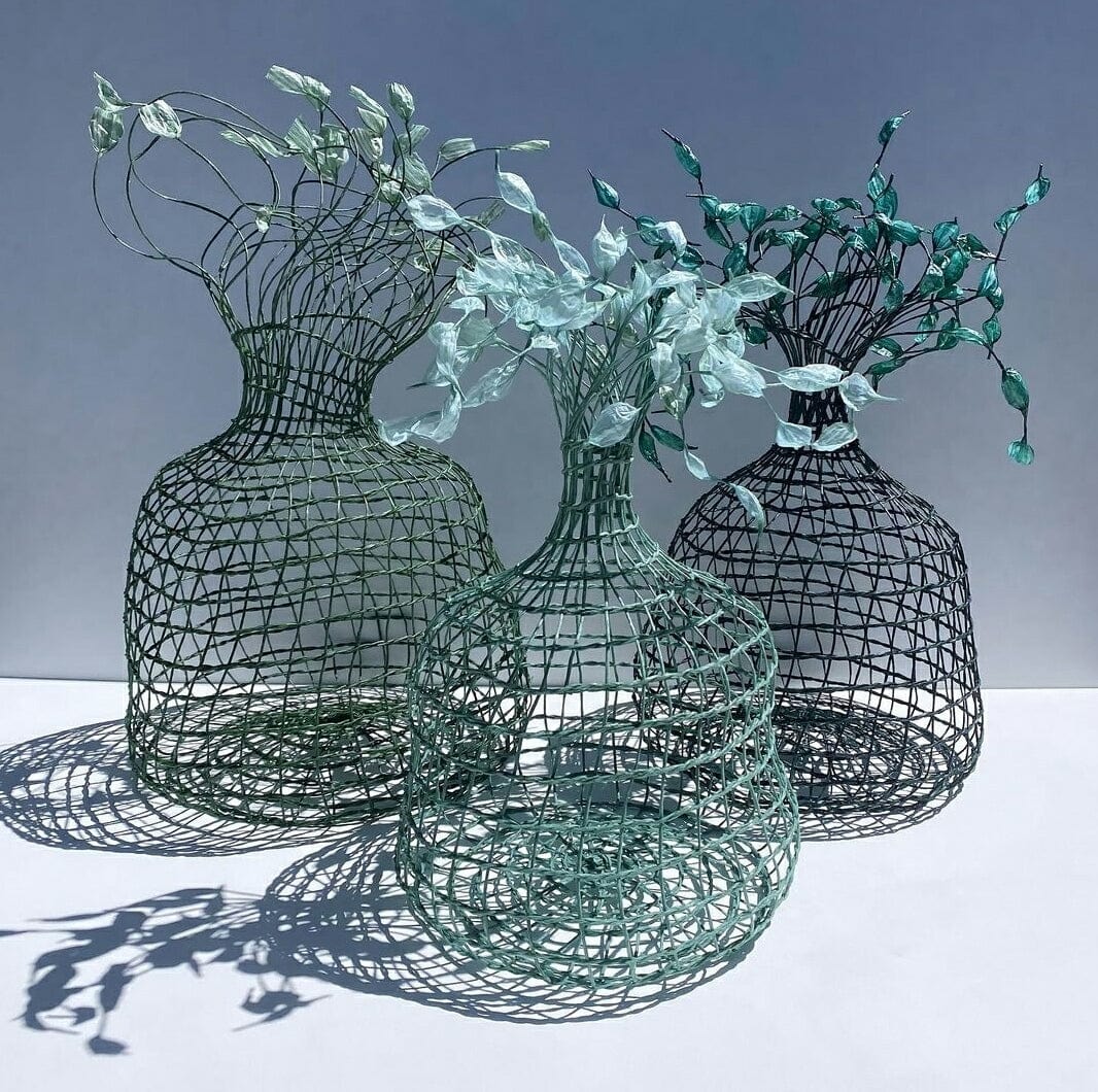 Woven Vase In Green