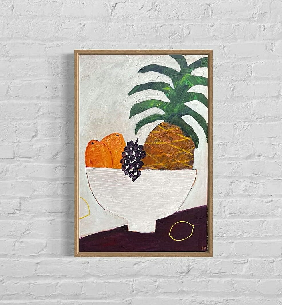 Two Mangoes, Grapes And A Pineapple - Original Art