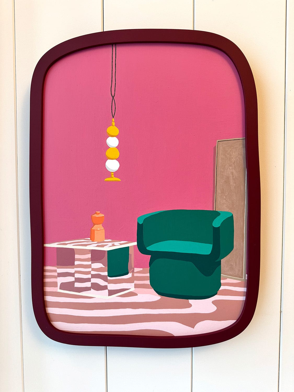 Green Chair Orange Vase - Original Artwork