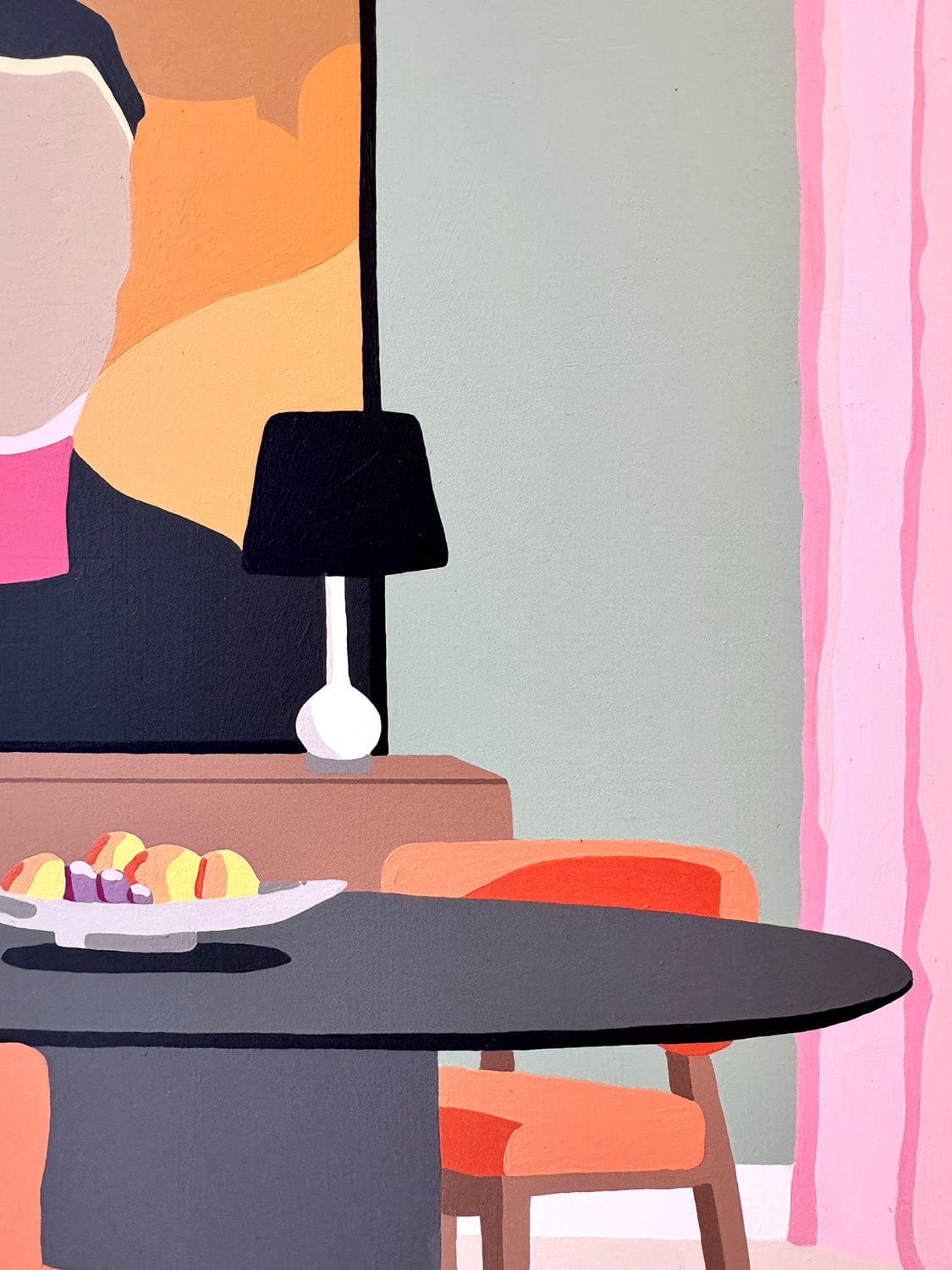 Black Table Green Wall - Original Artwork