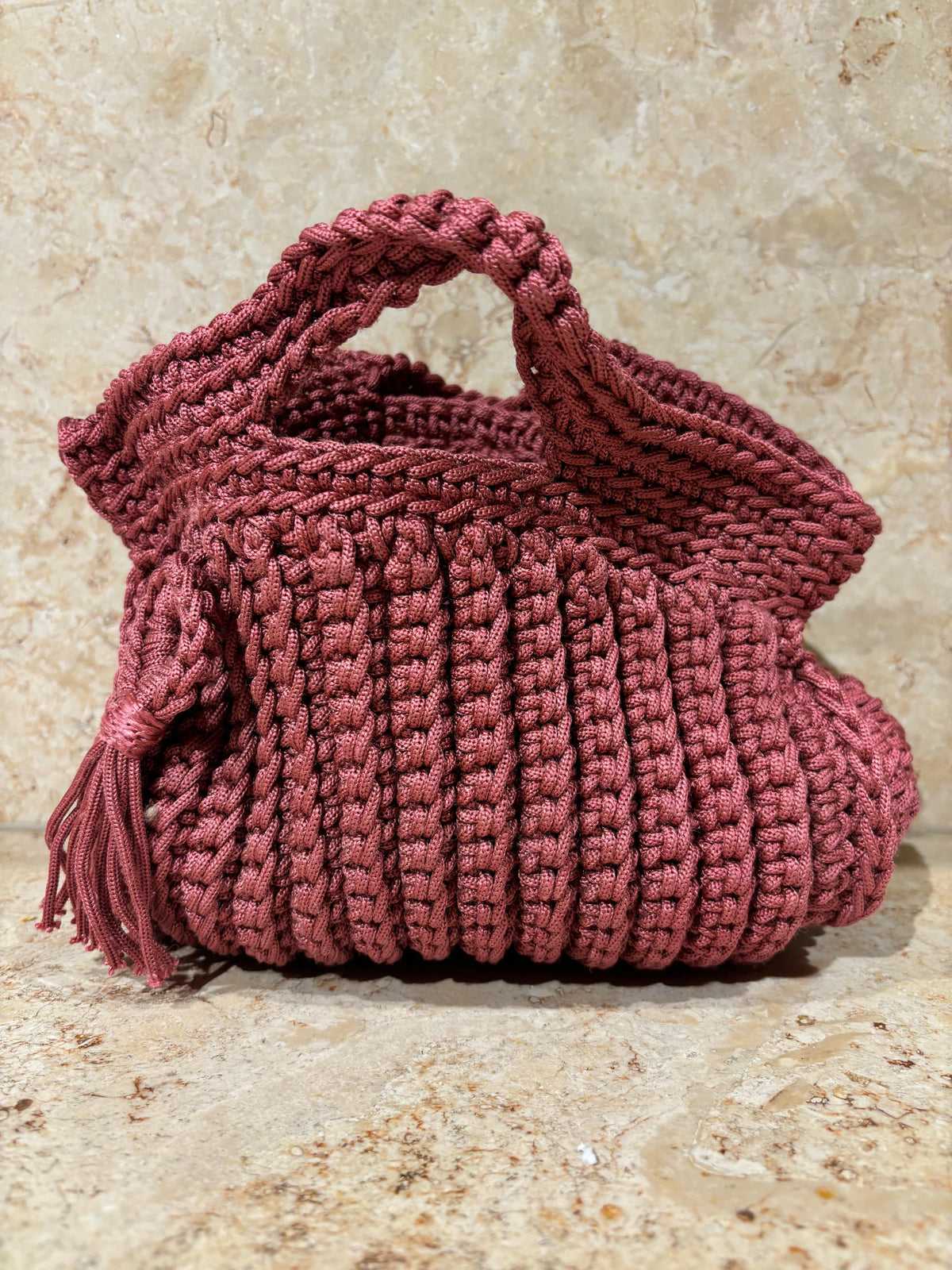 Moroccan Hand Crochet Clutch - Rose Pink