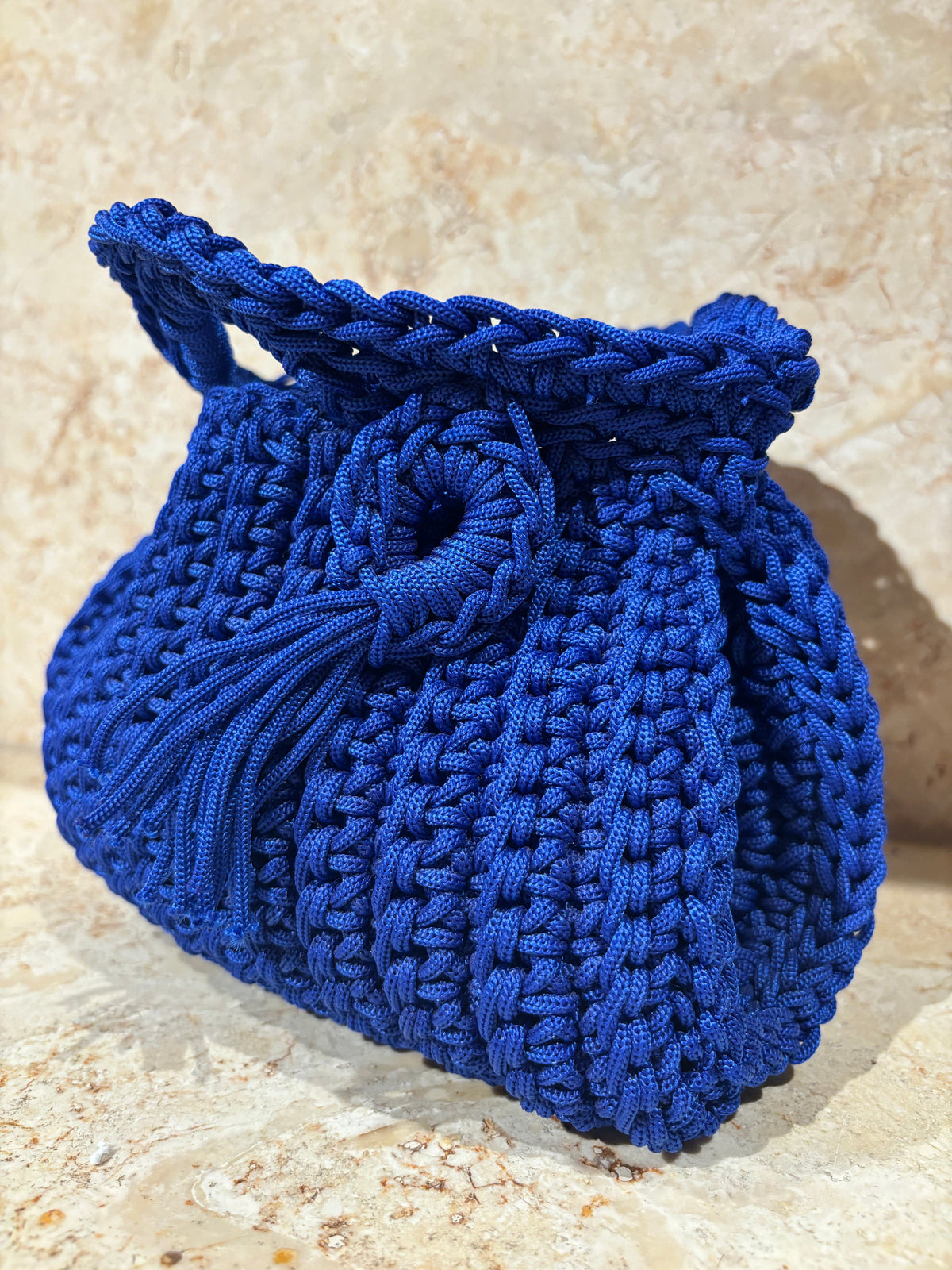 Moroccan Hand Crochet Clutch - Cobalt