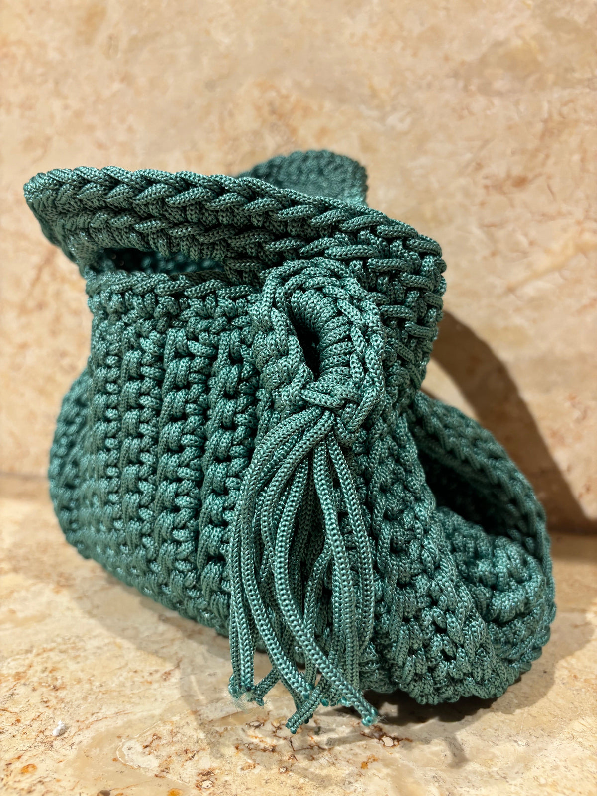 Moroccan Hand Crochet Clutch - Turquoise